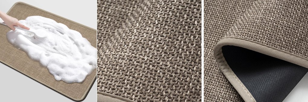  Linen-textured Kitchen Decorative Area Rugs Doormat Non Slip Home Decoration 
