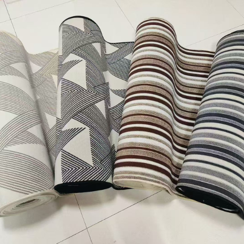 Patterned Low-Pile Rug Mat Short Pile Design Carpet Anti-slip for Decors