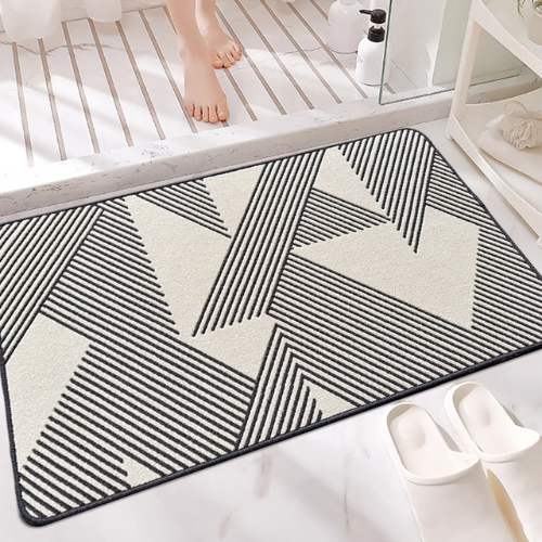 Patterned Low-Pile Rug Mat Short Pile Design Carpet Anti-slip for Decors