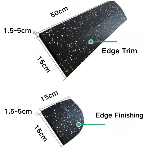 Composite Gym Rubber Floor Mat Edge Trim and Finishing