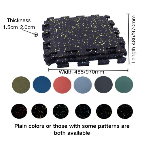 Interlocking Composite Speckled High-density Gym Rubber Tile