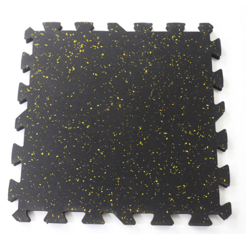 Interlocking Composite Speckled High-density Gym Rubber Tile