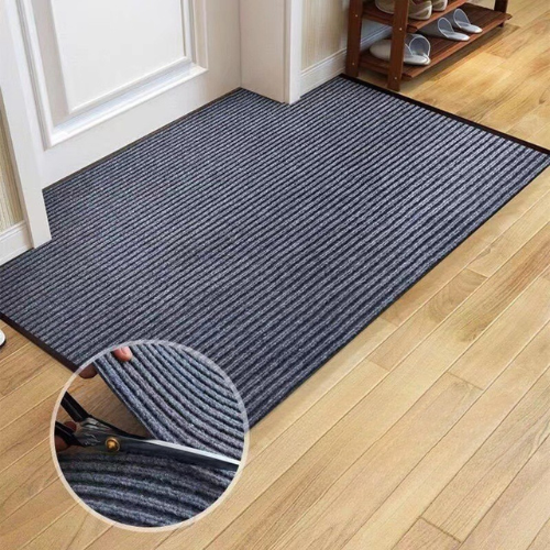 Heavy-Duty Two Stripes Floor Mat Non-Slip Scatter Rug Doormat
